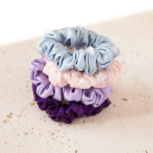 luxurious pure silk scrunchies small
