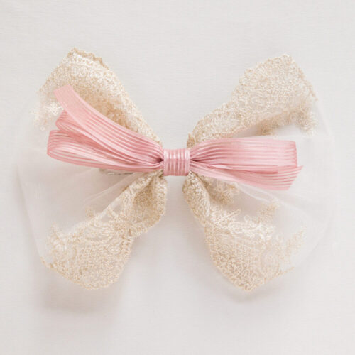 pink netted bow
